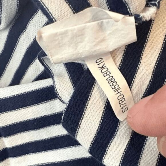 B. Draddy Men's Striped Pique Pima Cotton Blend Golf Polo Shirt Blue White Large - Picture 5 of 6